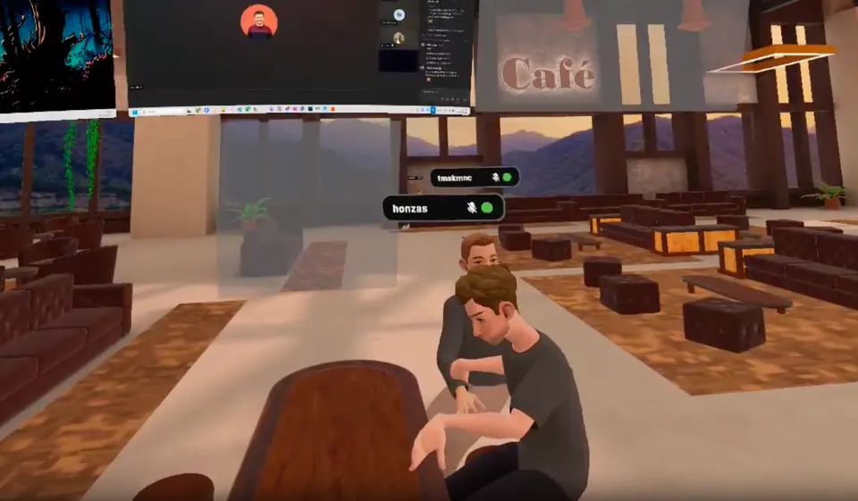 Snímek z práce s VR aplikací Zoe