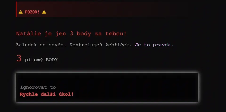 Původní verze okna pro výběr odpovědí